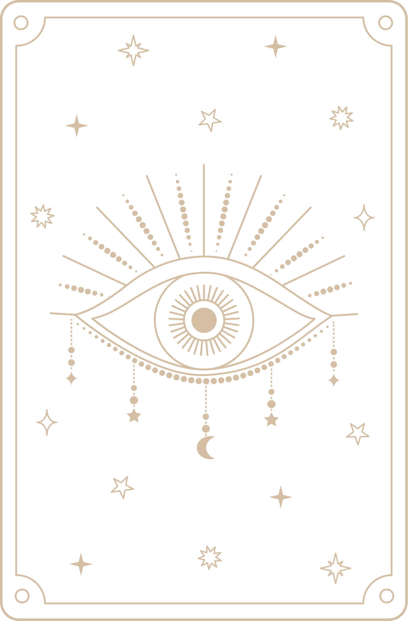 tarot-card-eye-darkbg Illustration style carte de tarot monochrome : oeil ésotérique, médiumnité