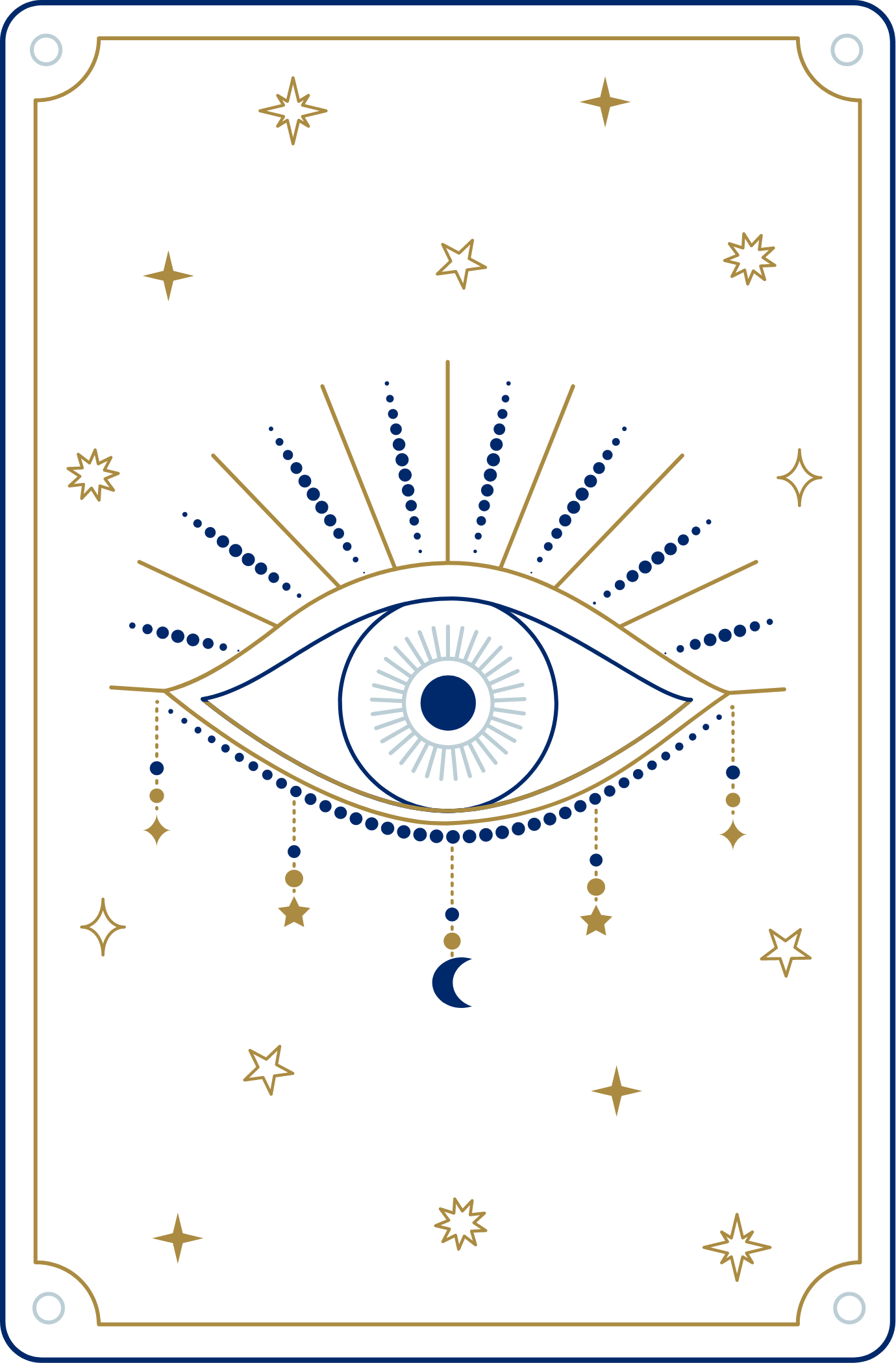 tarot-card-eye Illustration style carte de tarot : oeil ésotérique, médiumnité, oracle de Belline