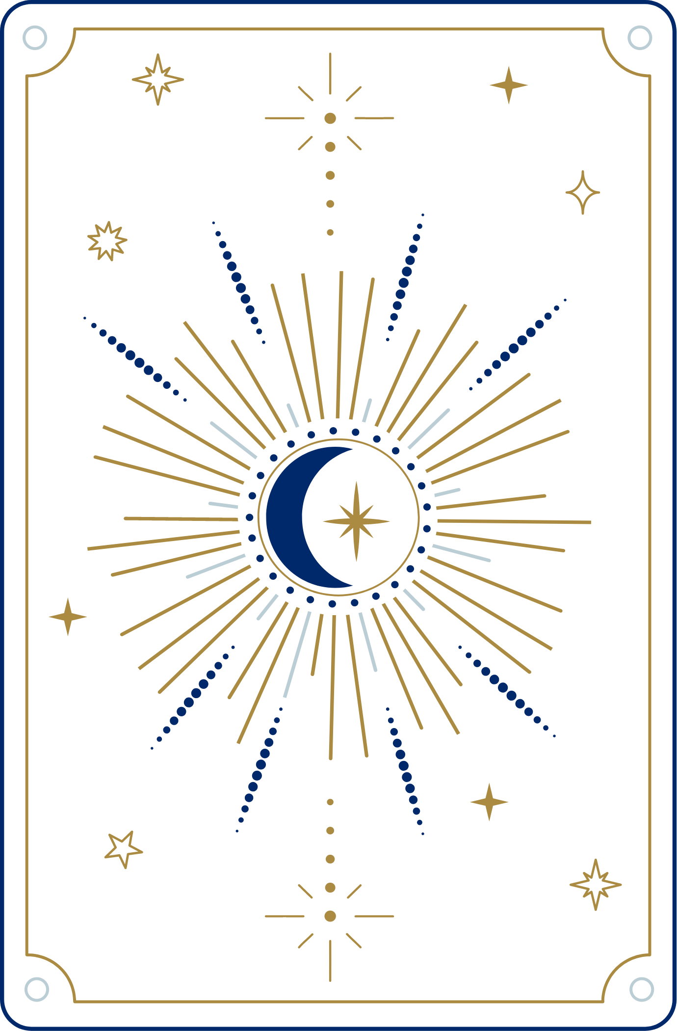 tarot-card-moon-and-sun Illustration style carte de tarot : lune et soleil, médiumnité, tirage des cartes de tarot