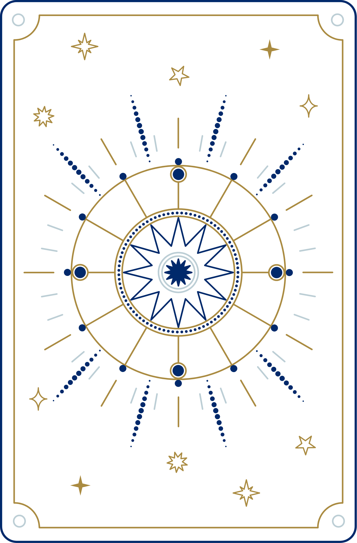 tarot-card-wheel Illustration style carte de tarot : astrologie, maisons du zodiaque